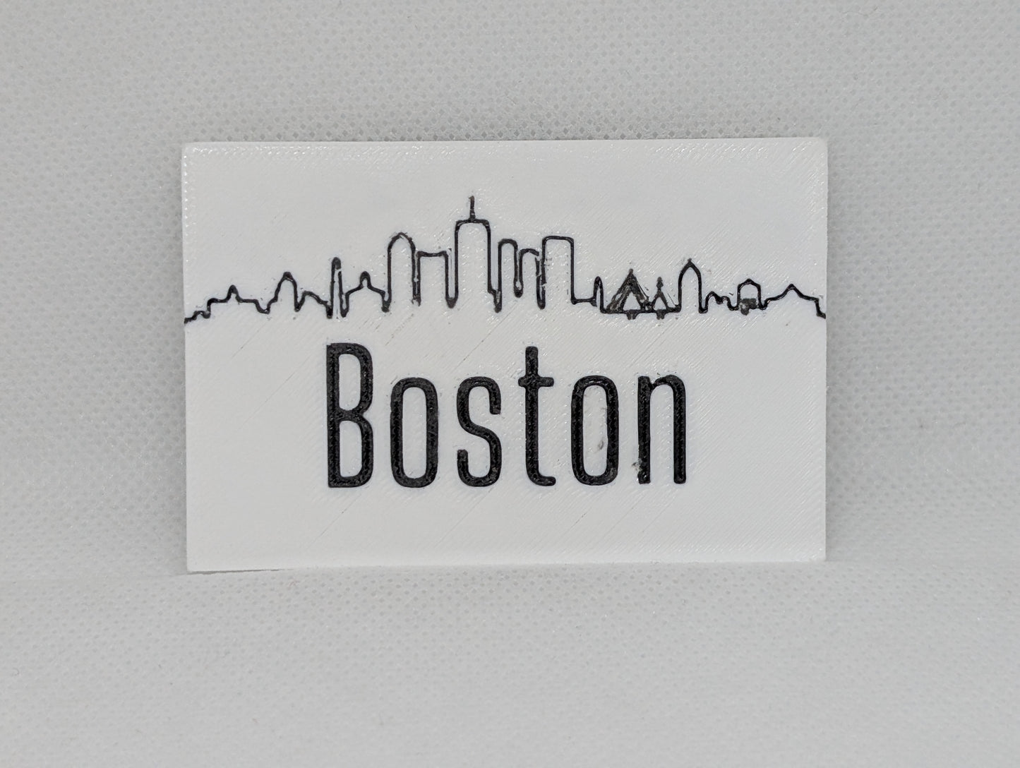 Boston Skyline Refrigerator Magnet - White & Black