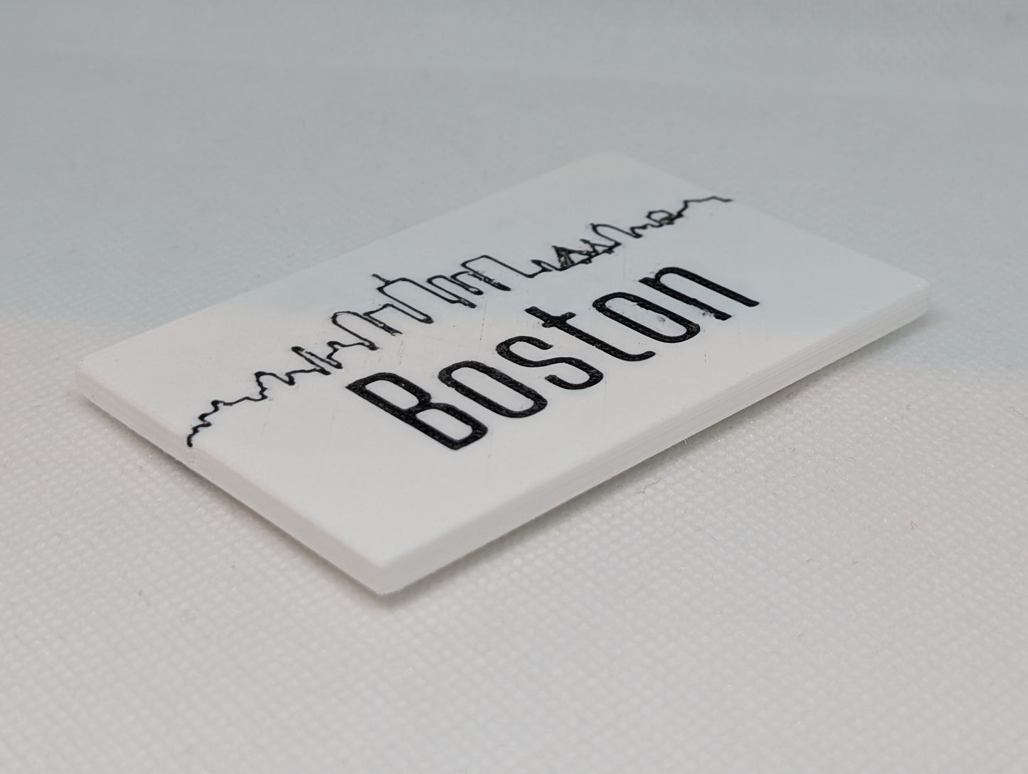 Boston Skyline Refrigerator Magnet - White & Black