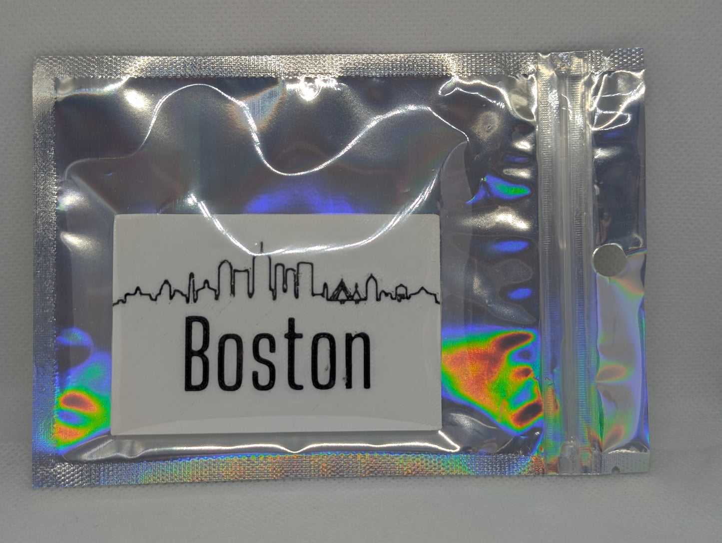 Boston Skyline Refrigerator Magnet - White & Black